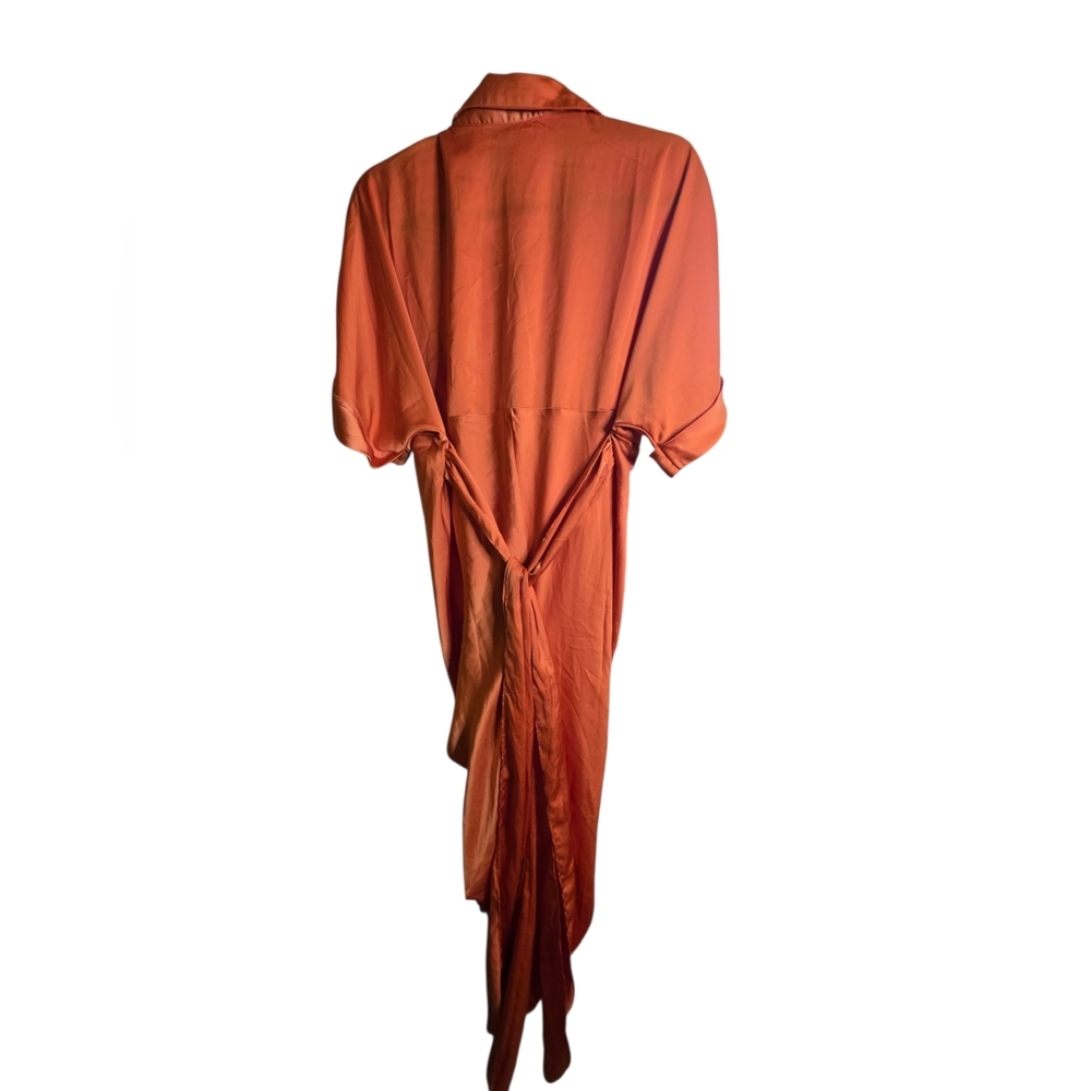 Orange Button-Down Maxi Dress XL - Picture 3 of 5